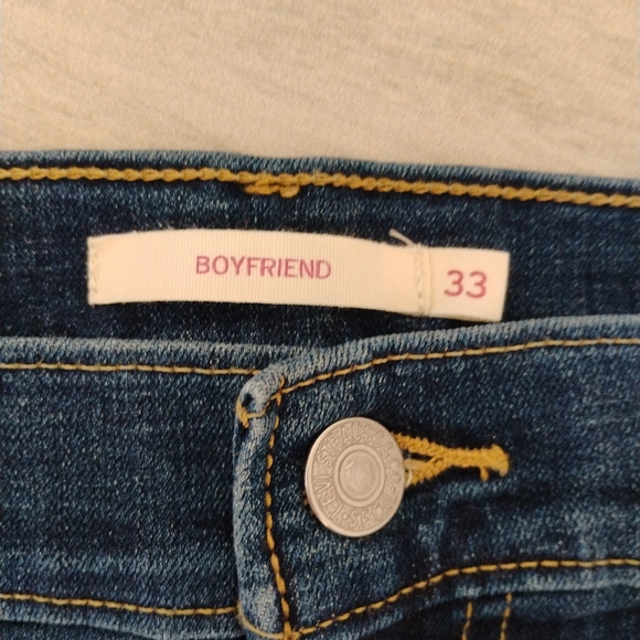 Levi's Boyfriend Jeans Size 33 Dark Blue - Picture 5 of 8